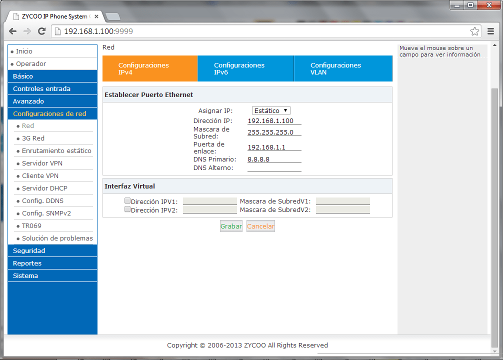 Configuracion Red  -ZYCOO CooVox U20